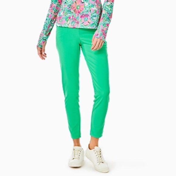 Lilly Pulitzer UPF 50+ Corso Solid Fairway 28" Pant in Solid Botanical Green 14 - Picture 1 of 3